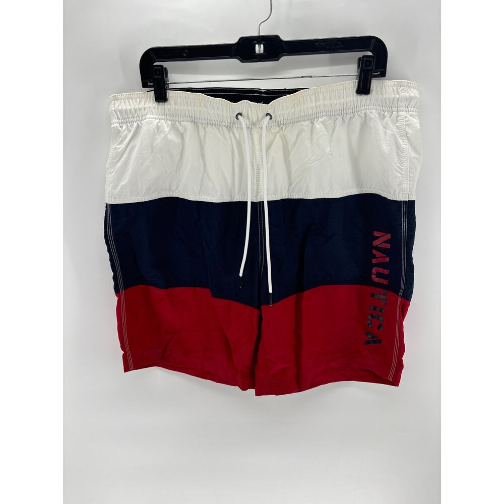 Nautica Men's Large Red/White/blue swim trunks